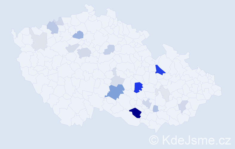 Příjmení: 'Sedmera', počet výskytů 65 v celé ČR