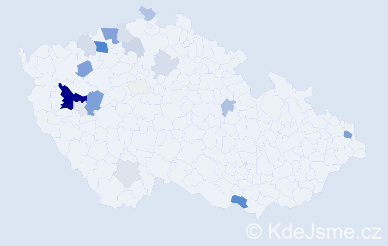 Příjmení: 'Tipanová', počet výskytů 45 v celé ČR
