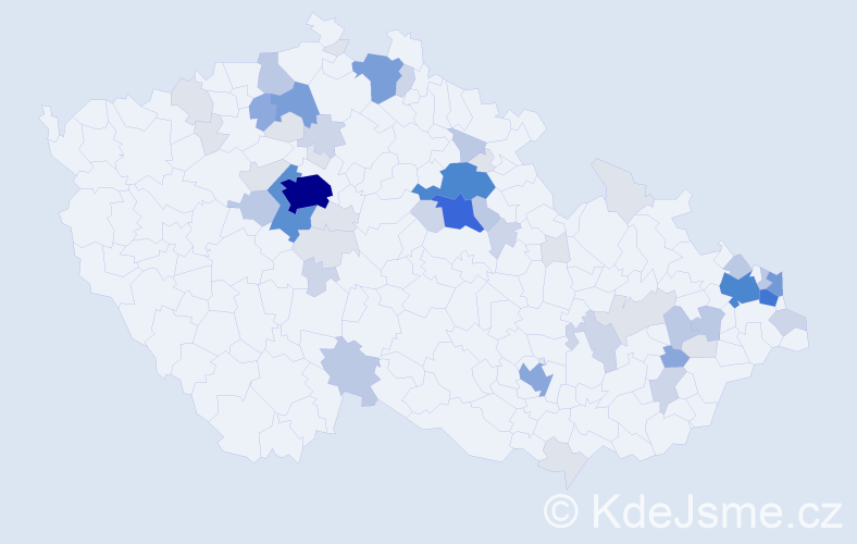 Příjmení: 'Malířová', počet výskytů 198 v celé ČR