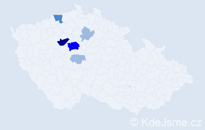 Příjmení: 'Enderstová', počet výskytů 11 v celé ČR