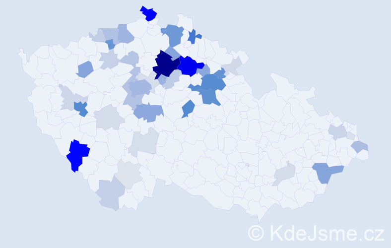 Příjmení: 'Balda', počet výskytů 168 v celé ČR