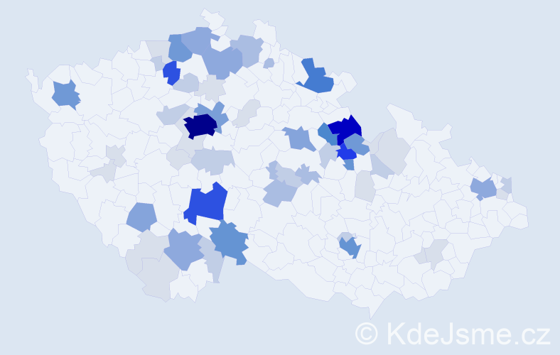 Příjmení: 'Barvínková', počet výskytů 225 v celé ČR