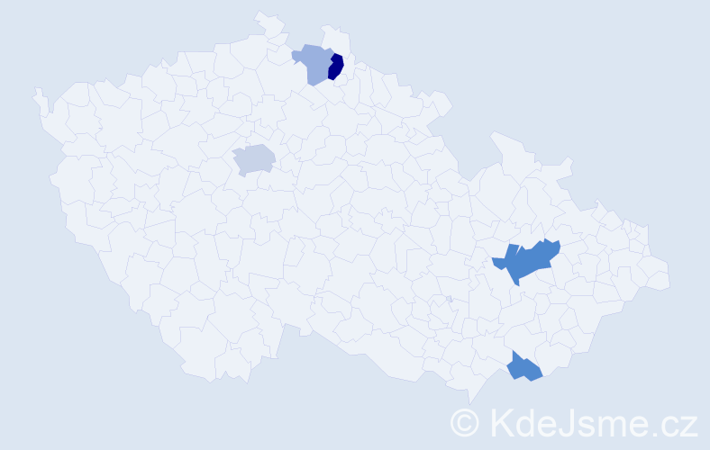 Příjmení: 'Kubschová', počet výskytů 11 v celé ČR