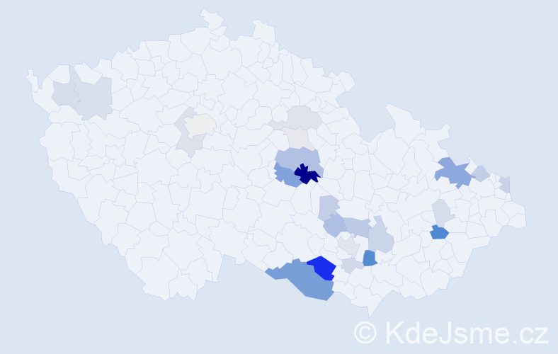 Příjmení: 'Krbálek', počet výskytů 87 v celé ČR