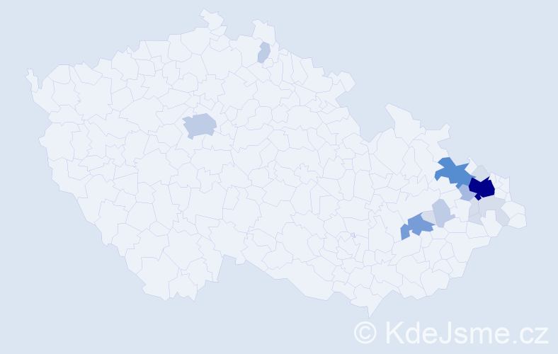 Příjmení: 'Fešarová', počet výskytů 49 v celé ČR