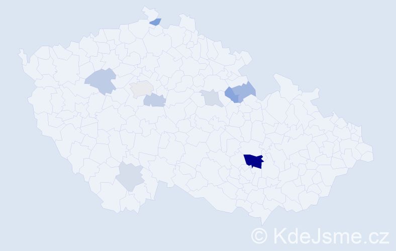 Příjmení: 'Miadik', počet výskytů 19 v celé ČR