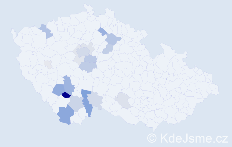 Příjmení: 'Činátlová', počet výskytů 49 v celé ČR