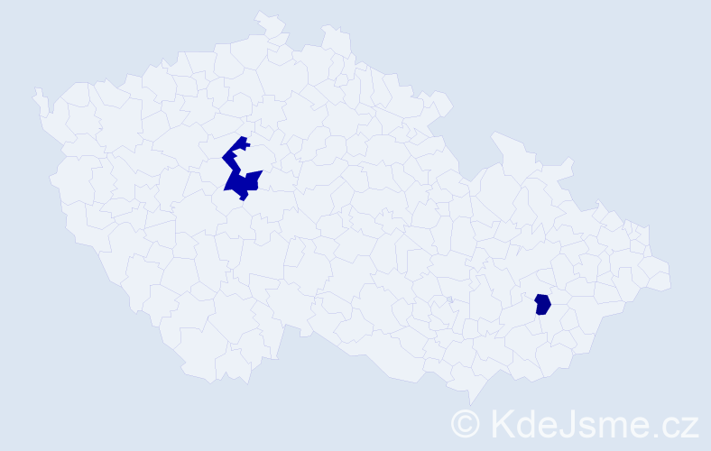 Příjmení: 'Palečka', počet výskytů 5 v celé ČR