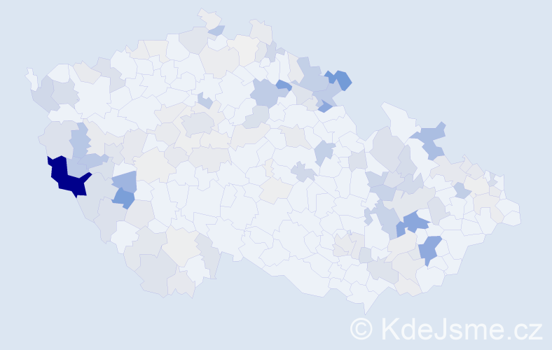 Příjmení: 'Ticháček', počet výskytů 496 v celé ČR