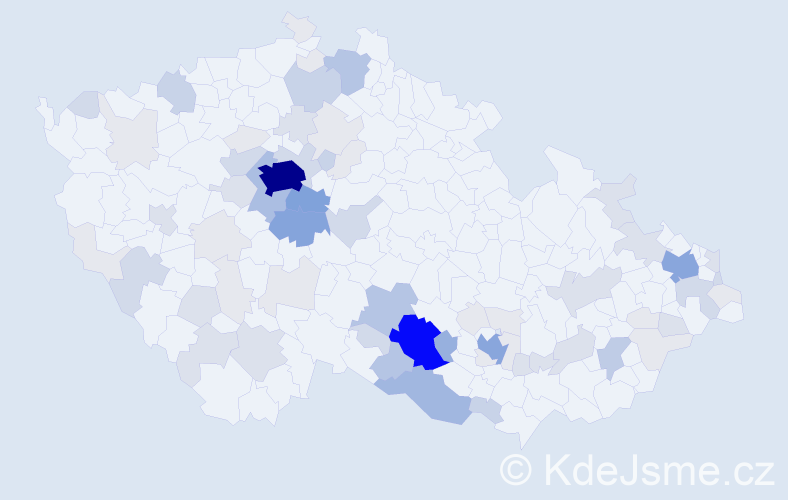 Příjmení: 'Vejmelková', počet výskytů 267 v celé ČR