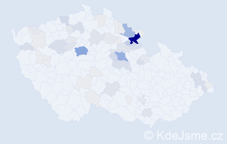 Příjmení: 'Kaválek', počet výskytů 225 v celé ČR