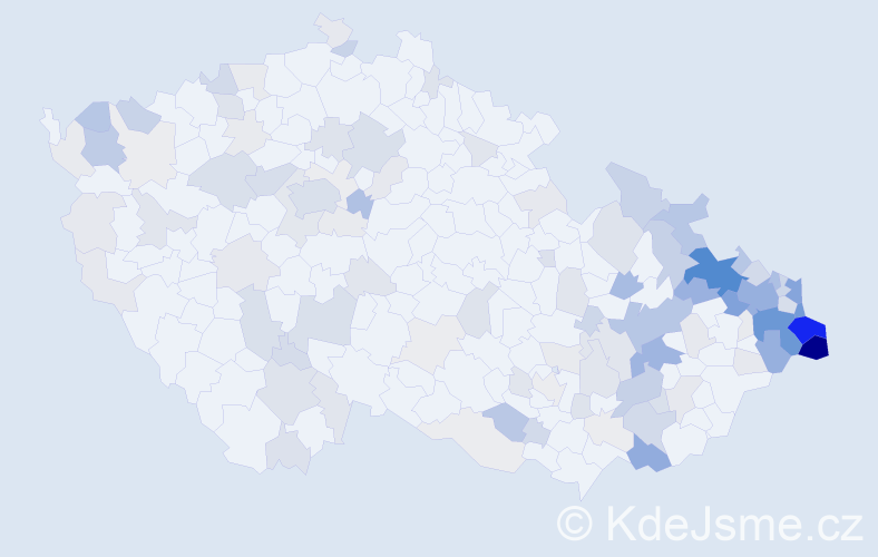 Příjmení: 'Mazur', počet výskytů 492 v celé ČR