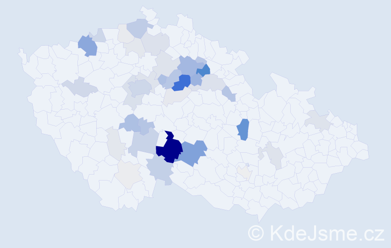 Příjmení: 'Římal', počet výskytů 166 v celé ČR