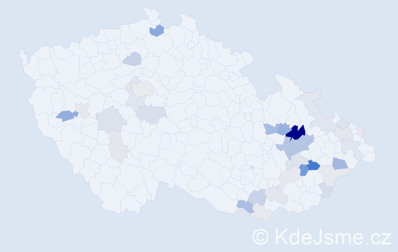 Příjmení: 'Tiefenbach', počet výskytů 95 v celé ČR