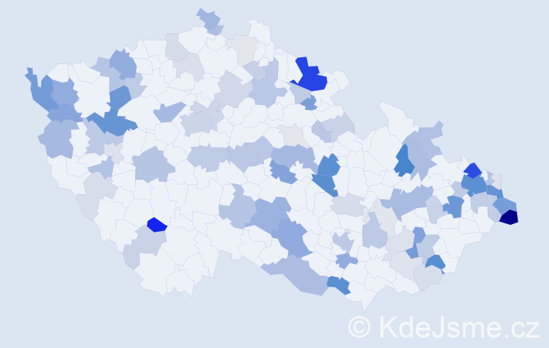 Příjmení: 'Benko', počet výskytů 265 v celé ČR