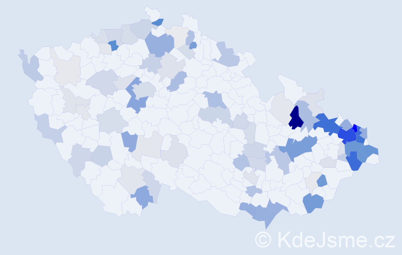 Příjmení: 'Matušek', počet výskytů 390 v celé ČR