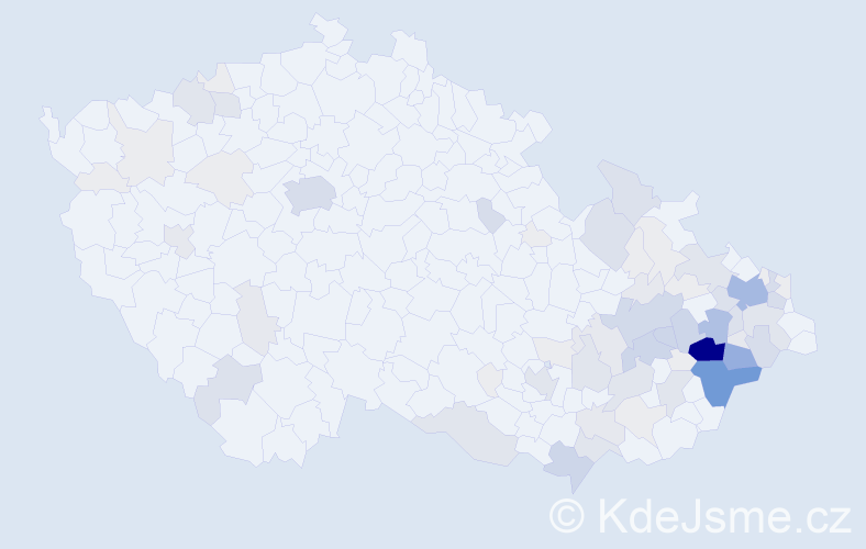 Příjmení: 'Konvičná', počet výskytů 311 v celé ČR