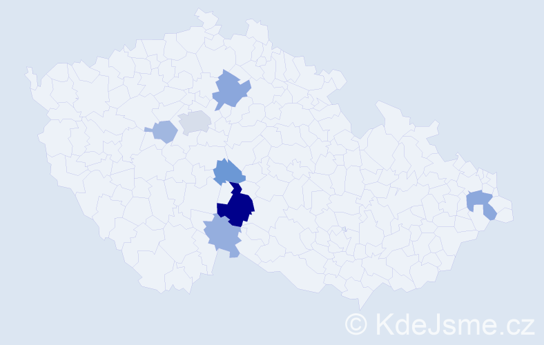 Příjmení: 'Chuchválková', počet výskytů 16 v celé ČR