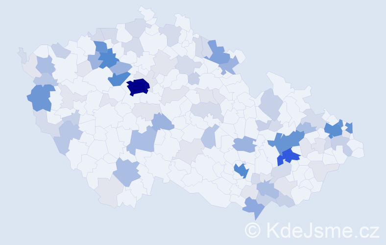 Příjmení: 'Roháč', počet výskytů 341 v celé ČR