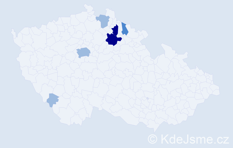 Příjmení: 'Gaubmannová', počet výskytů 13 v celé ČR