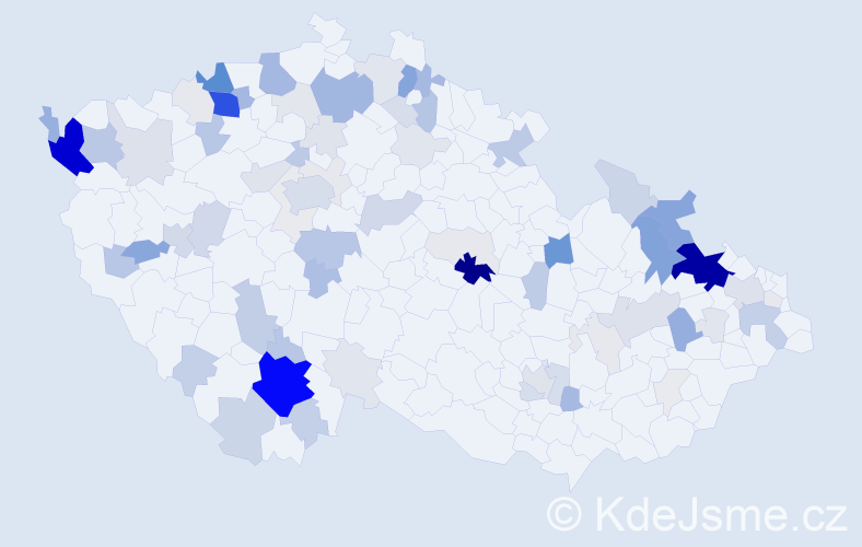 Příjmení: 'Bendíková', počet výskytů 339 v celé ČR