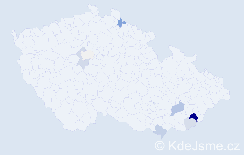Příjmení: 'Kranzová', počet výskytů 18 v celé ČR