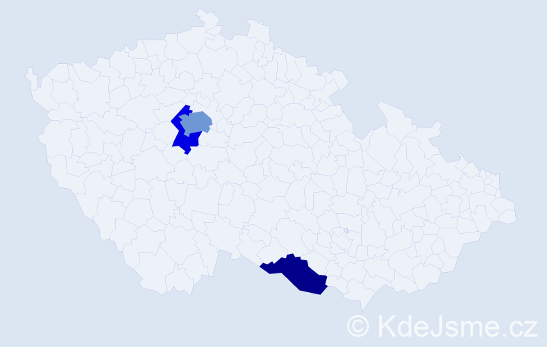Příjmení: 'Zatkal', počet výskytů 10 v celé ČR