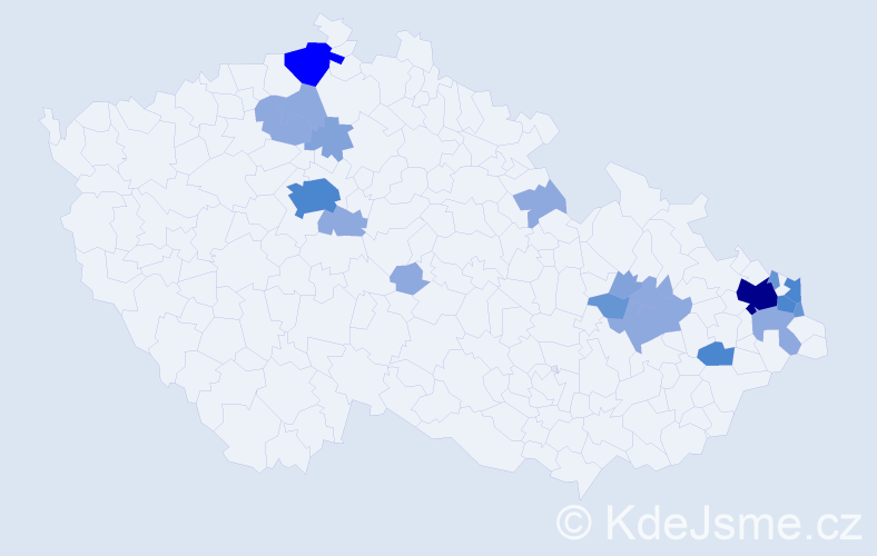 Příjmení: 'Pajonk', počet výskytů 52 v celé ČR