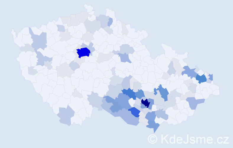 Příjmení: 'Ficová', počet výskytů 370 v celé ČR