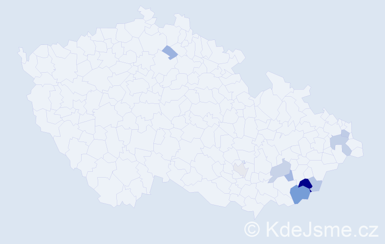 Příjmení: 'Hetmer', počet výskytů 27 v celé ČR
