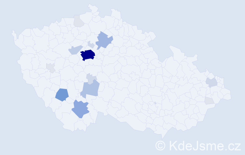 Příjmení: 'Cikhartová', počet výskytů 68 v celé ČR