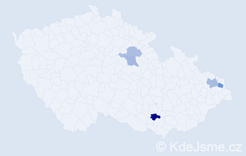 Příjmení: 'Kosterec', počet výskytů 8 v celé ČR