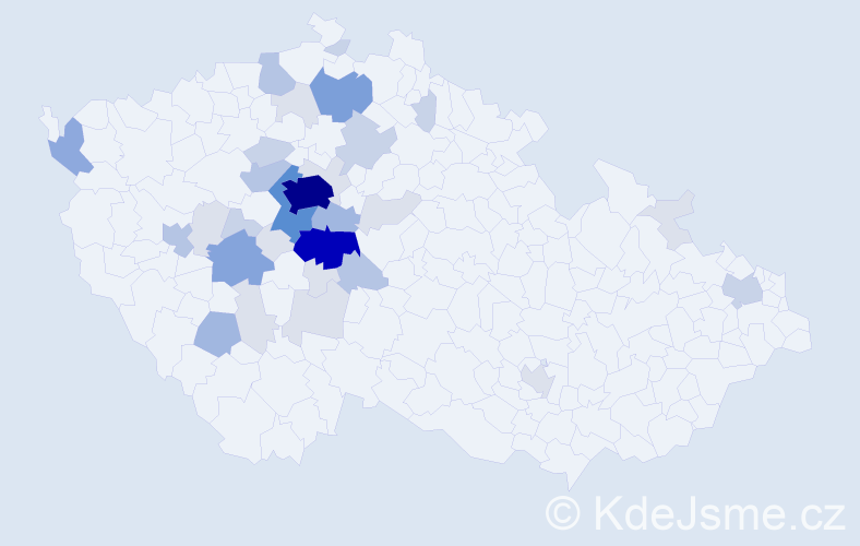 Příjmení: 'Pitelka', počet výskytů 119 v celé ČR
