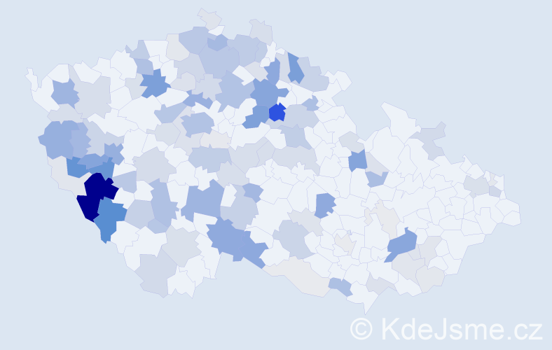 Příjmení: 'Malát', počet výskytů 414 v celé ČR