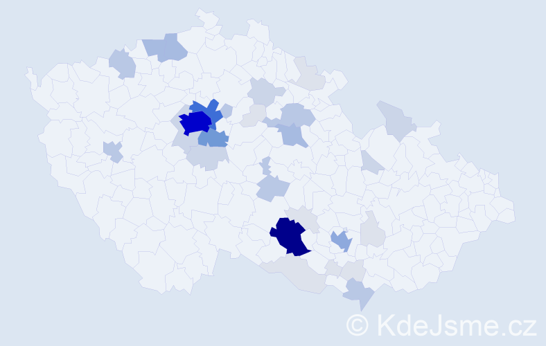 Příjmení: 'Denemarková', počet výskytů 127 v celé ČR