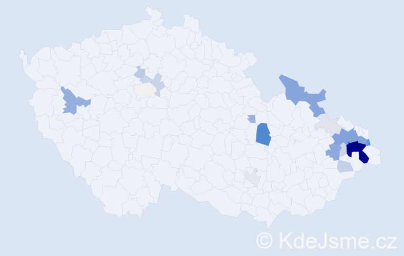 Příjmení: 'Fluksa', počet výskytů 80 v celé ČR