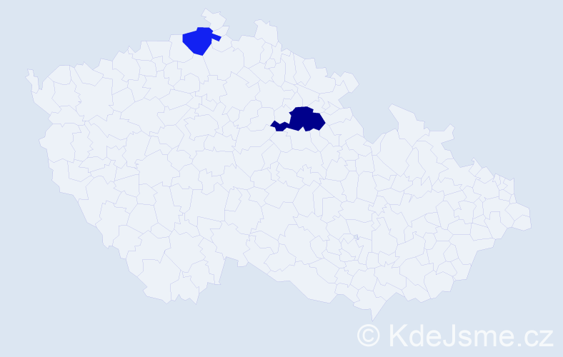 Příjmení: 'Bedek', počet výskytů 3 v celé ČR