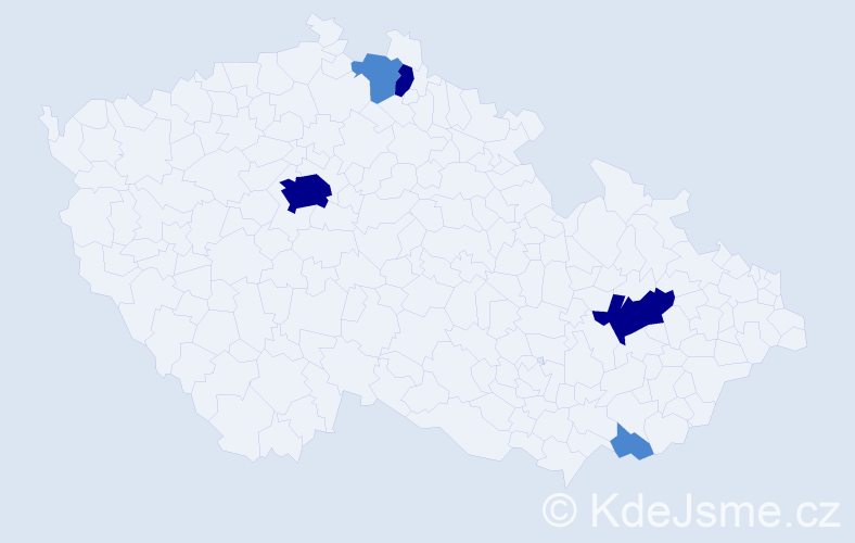 Příjmení: 'Kubschová', počet výskytů 11 v celé ČR