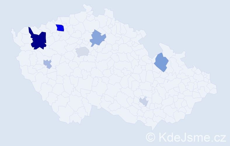Příjmení: 'Brunnová', počet výskytů 13 v celé ČR