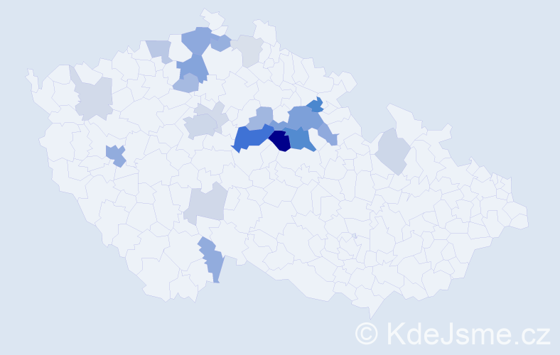 Příjmení: 'Křováková', počet výskytů 63 v celé ČR