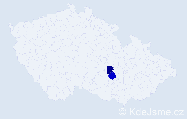 Příjmení: 'Vailand', počet výskytů 9 v celé ČR