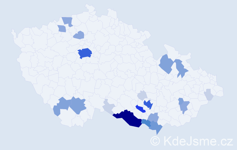 Příjmení: 'Wald', počet výskytů 72 v celé ČR