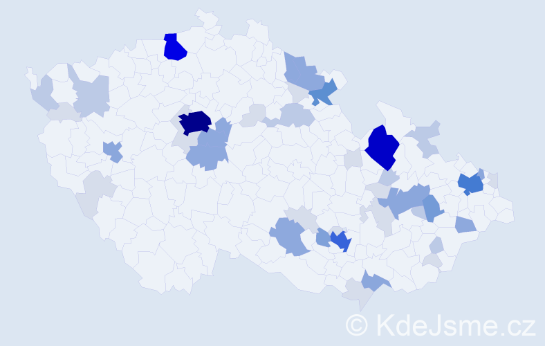 Příjmení: 'Rutar', počet výskytů 156 v celé ČR