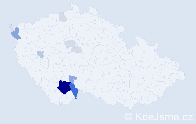 Příjmení: 'Tlačil', počet výskytů 41 v celé ČR