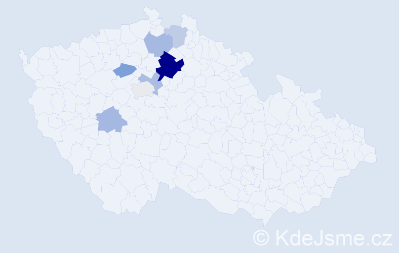 Příjmení: 'Sojovský', počet výskytů 14 v celé ČR