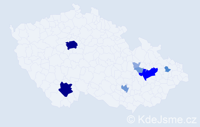 Příjmení: 'Nebor', počet výskytů 24 v celé ČR