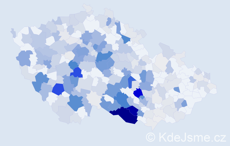 Příjmení: 'Kloudová', počet výskytů 1184 v celé ČR