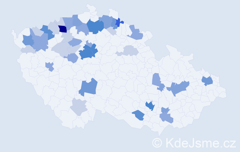 Příjmení: 'Bystrá', počet výskytů 120 v celé ČR