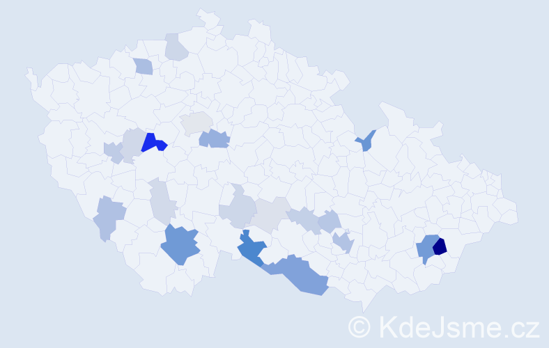 Příjmení: 'Egnerová', počet výskytů 74 v celé ČR