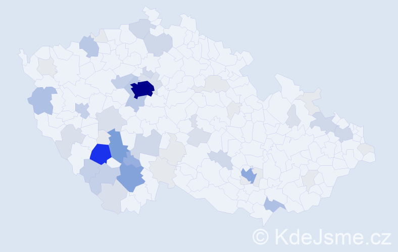 Příjmení: 'Komrska', počet výskytů 199 v celé ČR